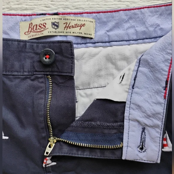 Bass Heritage Limited Edition Chino Shorts Navy Blue Women's Sz 4 100% Cotton - Picture 6 of 11